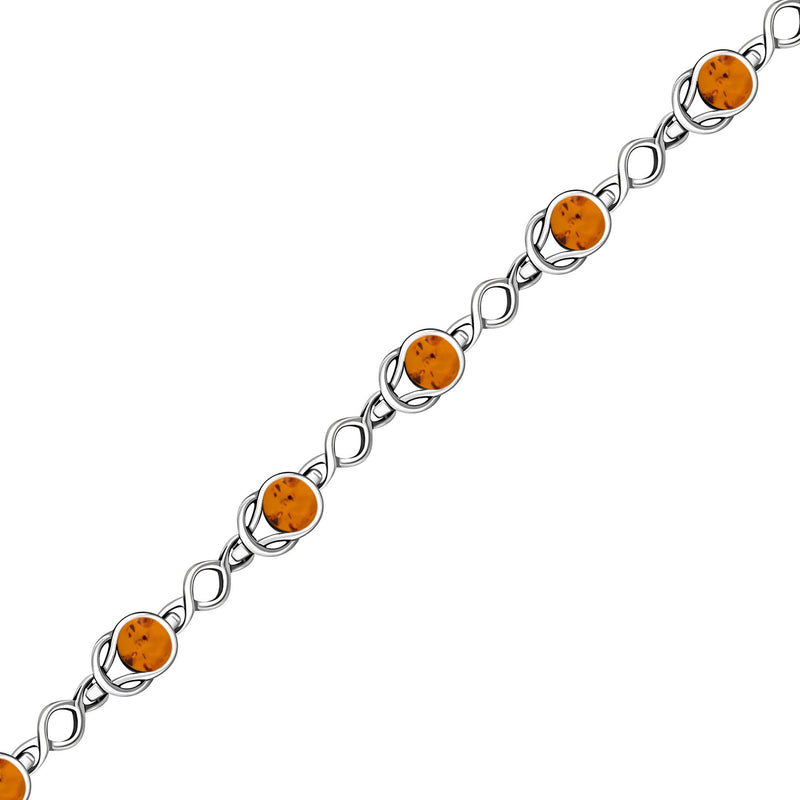 Sterling Silver Amber Celtic Wire Bracelet
