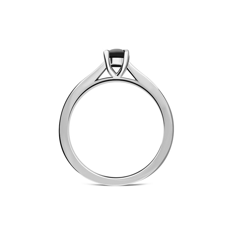 Whitby Jet Oval Engagement Ring