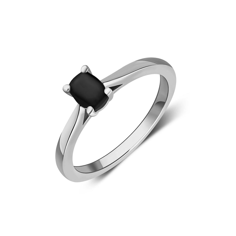 Whitby Jet Oval Engagement Ring