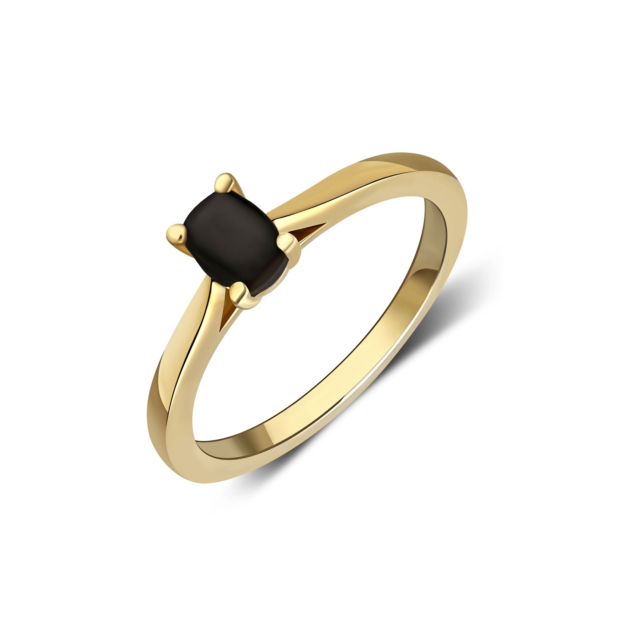 Whitby Jet Oval Engagement Ring
