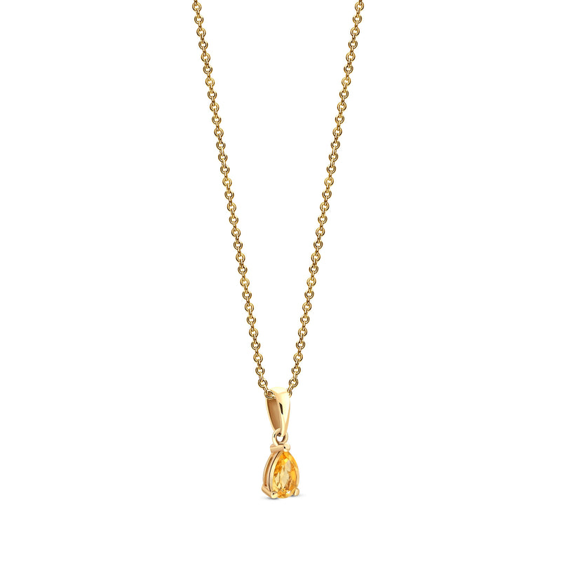 9ct Yellow Gold Citrine Pear Claw Pendant