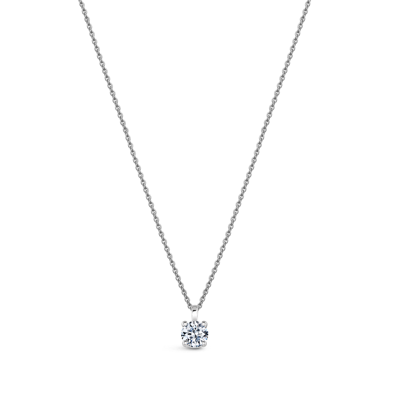 9ct white gold lab-grown diamond solitaire necklace – 0.15ct