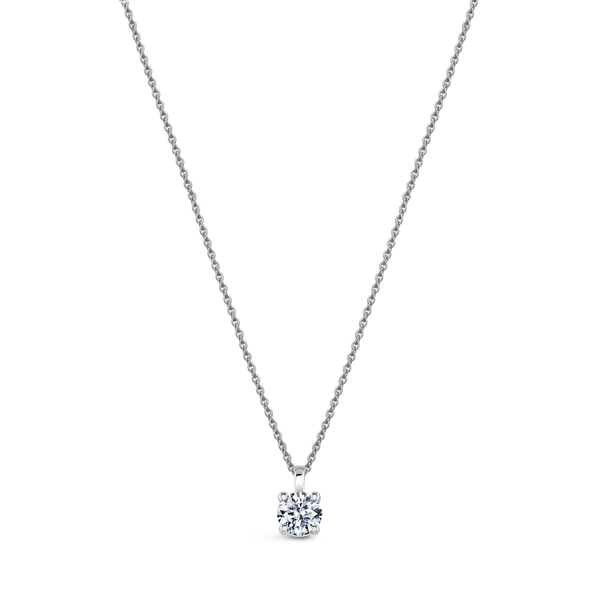 9ct white gold lab-grown diamond solitaire necklace – 0.20ct