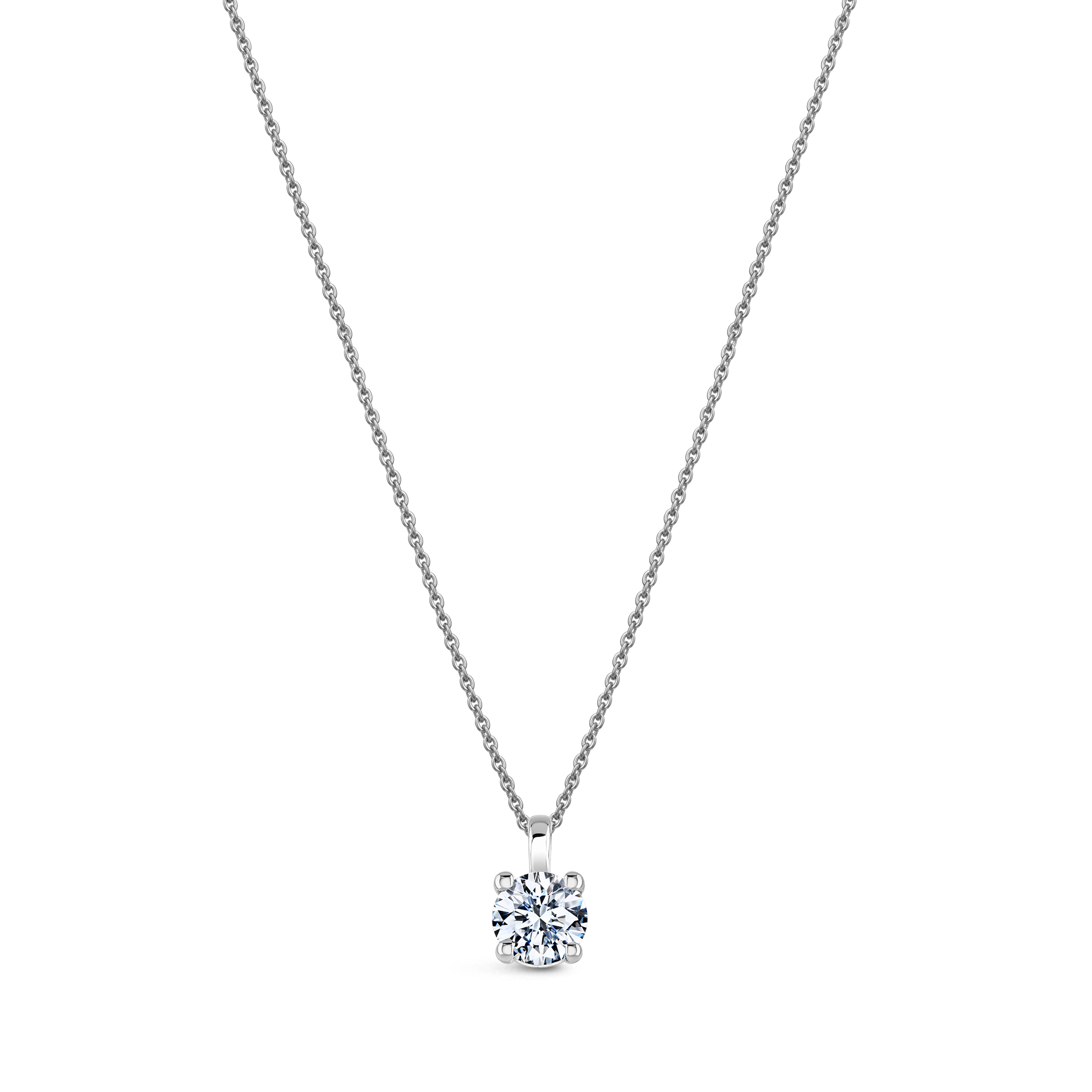 9ct white gold lab-grown diamond solitaire necklace – 0.30ct