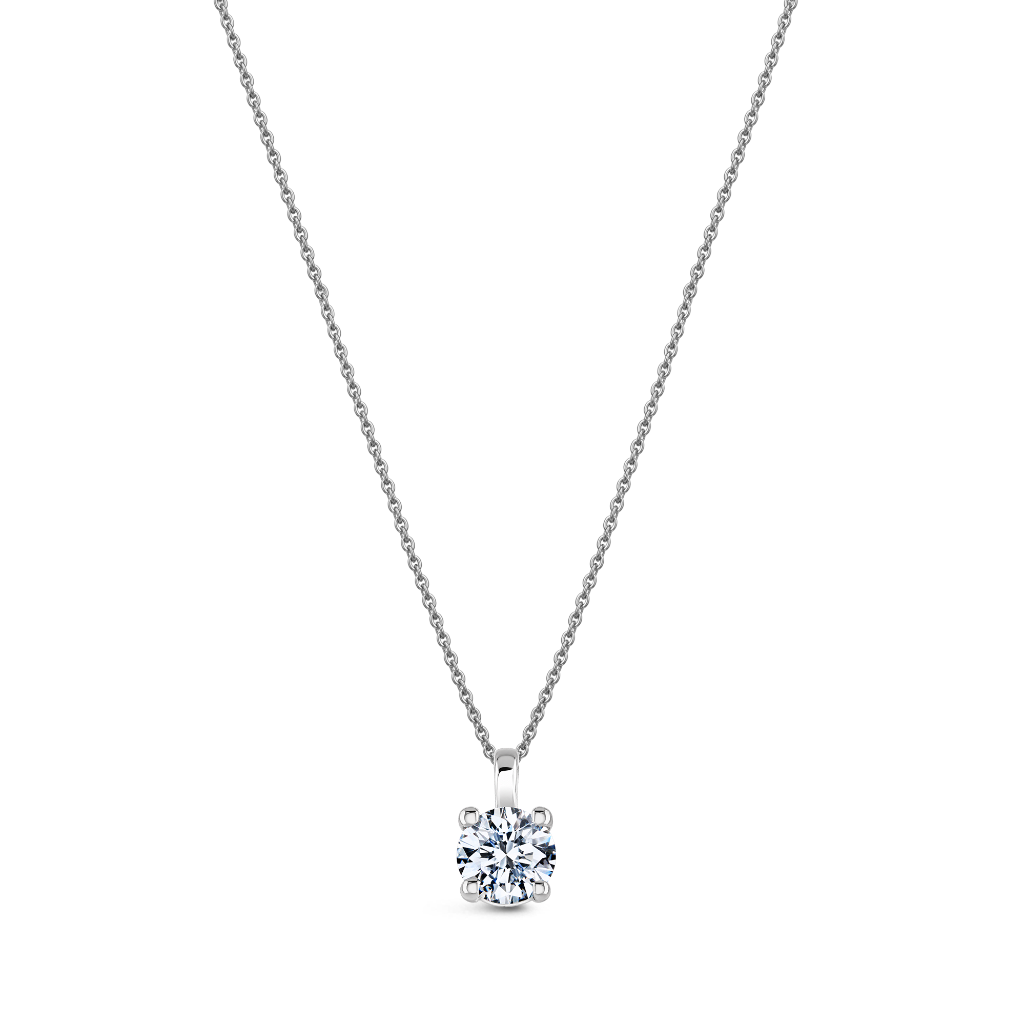 9ct white gold lab-grown diamond solitaire necklace – 0.40ct