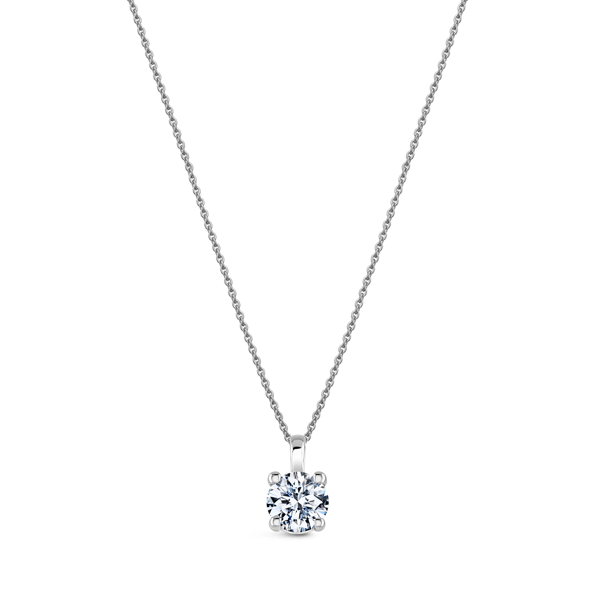 9ct white gold lab-grown diamond solitaire necklace – 0.50ct