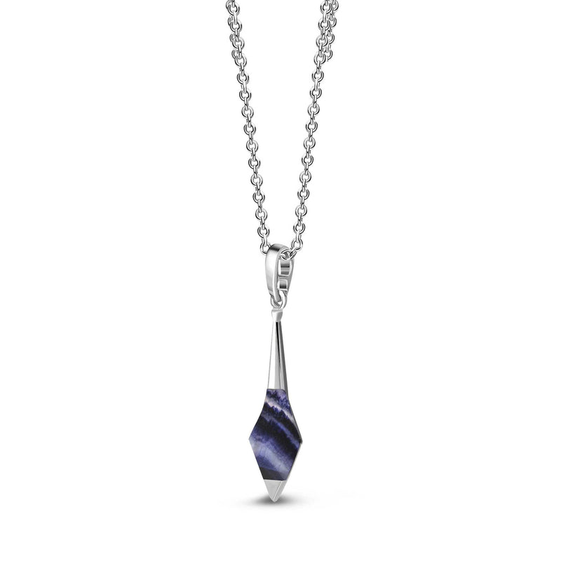 Sterling Silver Blue John Diamond Shape Pendant