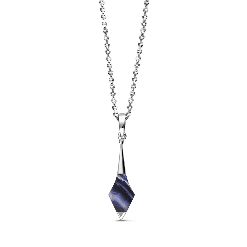 Sterling Silver Blue John Diamond Shape Pendant