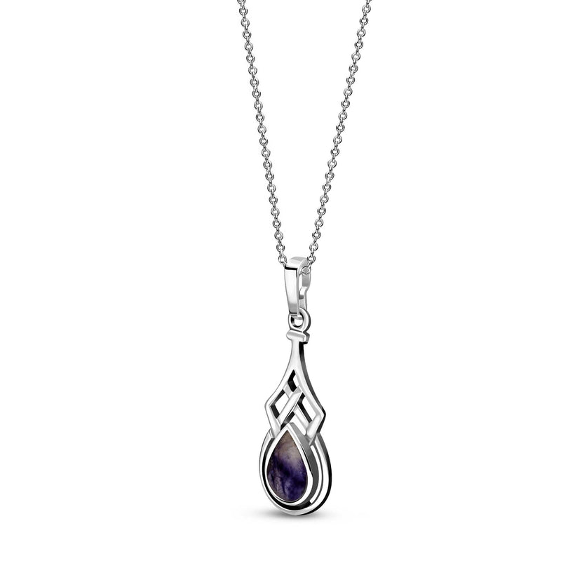 Sterling Silver Blue John Celtic Teardrop Pendant