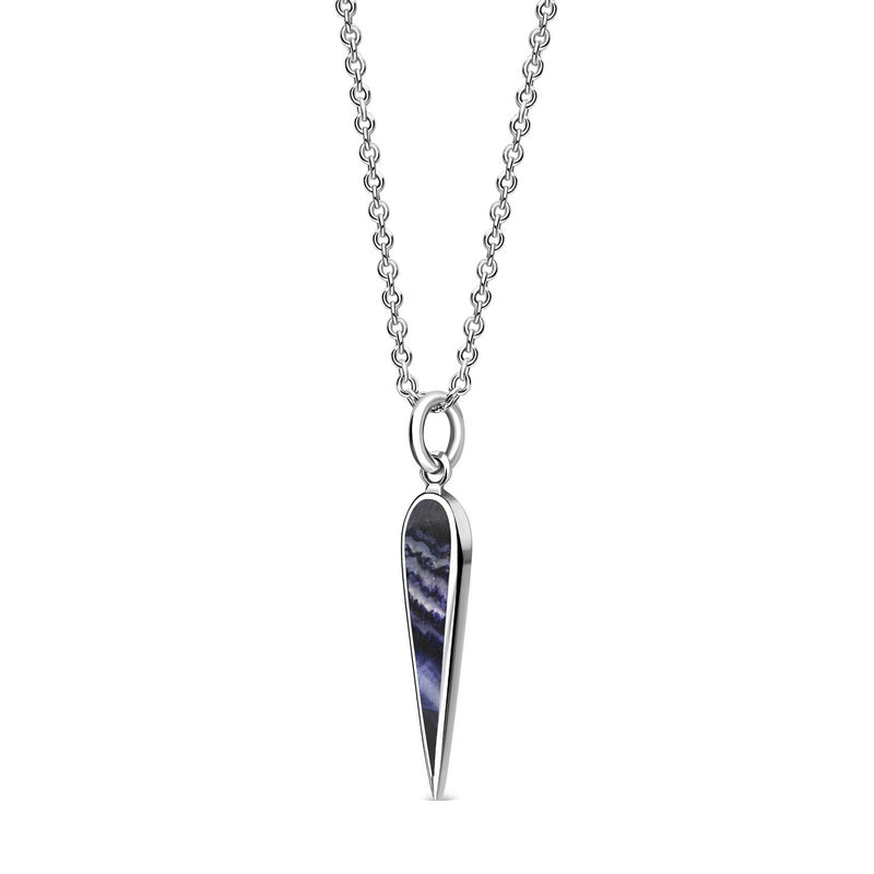 Sterling Silver Blue John Long Inverted Teardrop Pendant