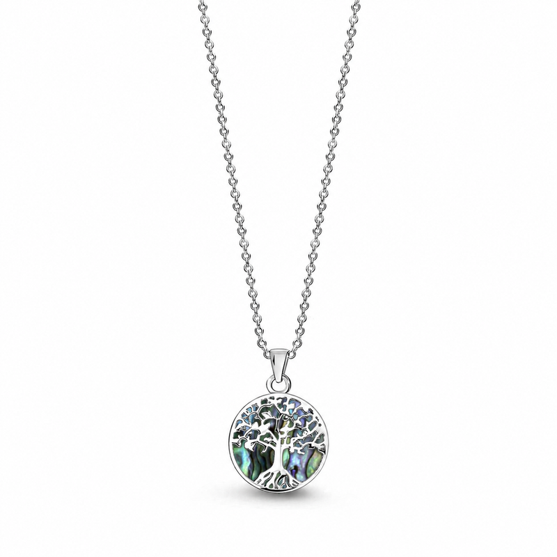 Sterling Silver Abalone Small Tree Of Life Pendant