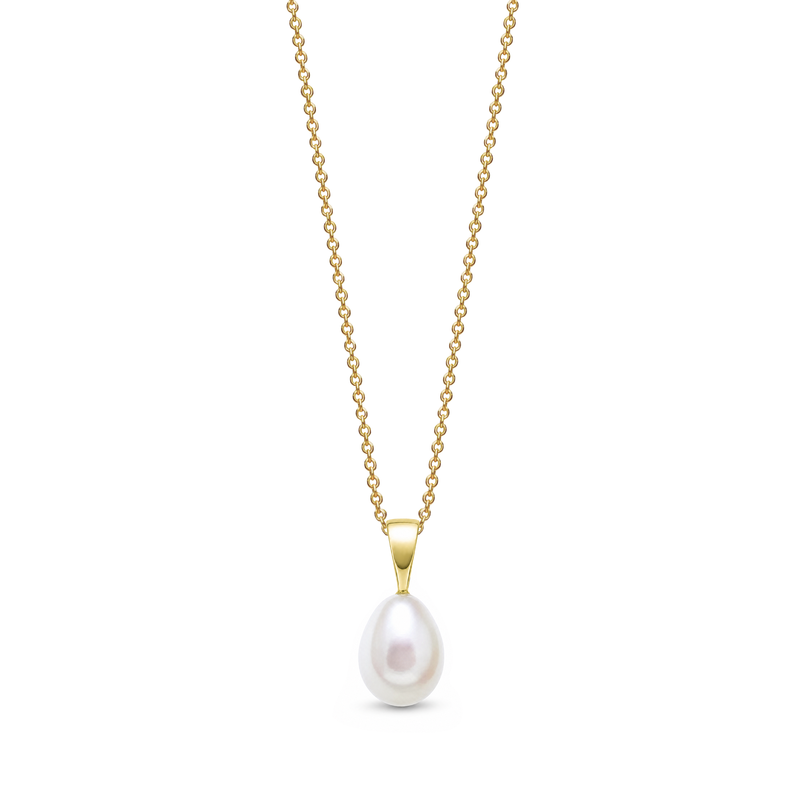 9ct Yellow Gold Pearl Teardrop Pendant