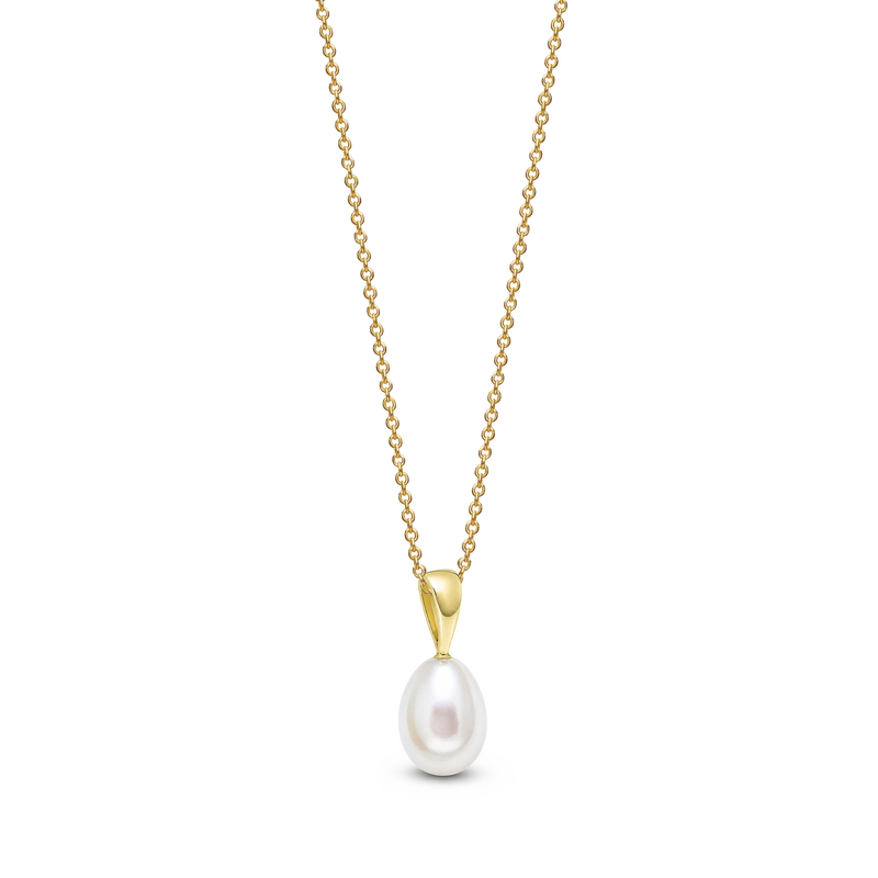 9ct Yellow Gold Pearl Teardrop Pendant