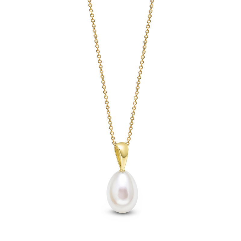 9ct Yellow Gold Pearl Teardrop Pendant