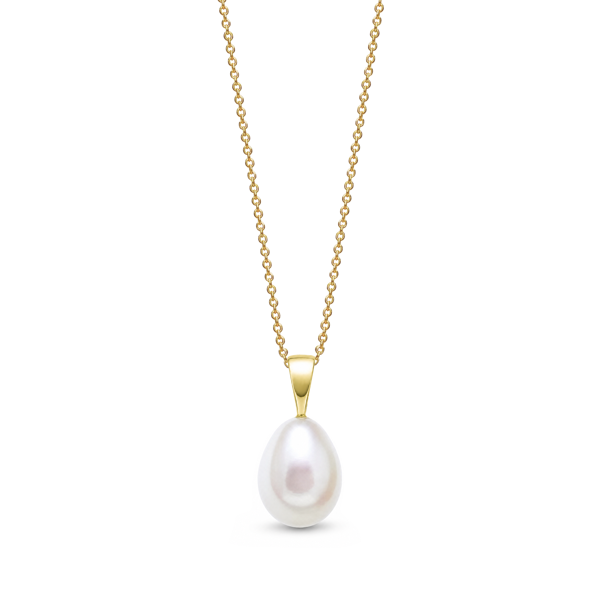 9ct Yellow Gold Pearl Teardrop Pendant