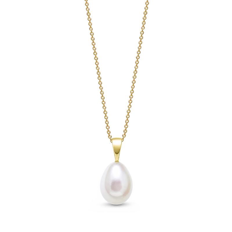 9ct Yellow Gold Pearl Teardrop Pendant