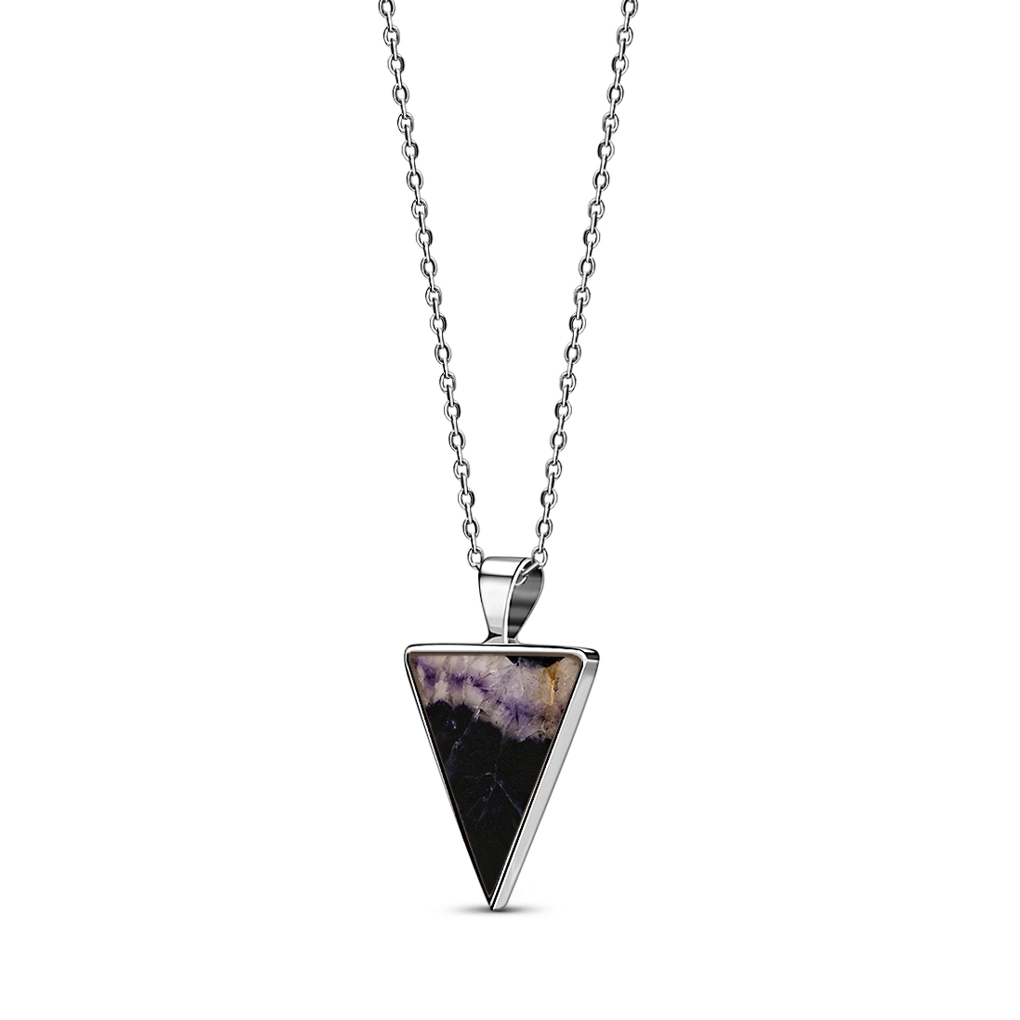 Sterling Silver Blue John Large Triangular Pendant