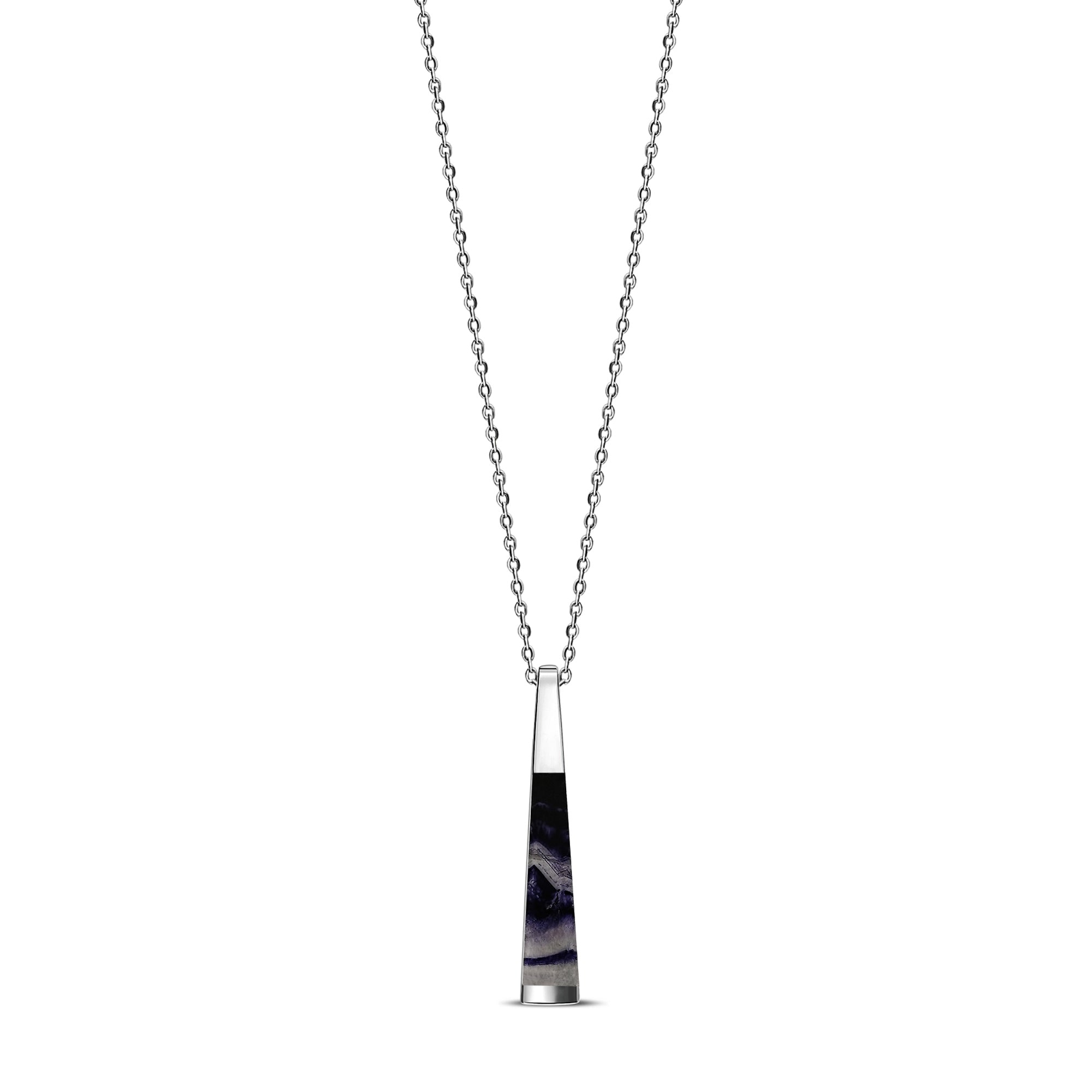 Sterling Silver Blue John Small Designer Bar Pendant