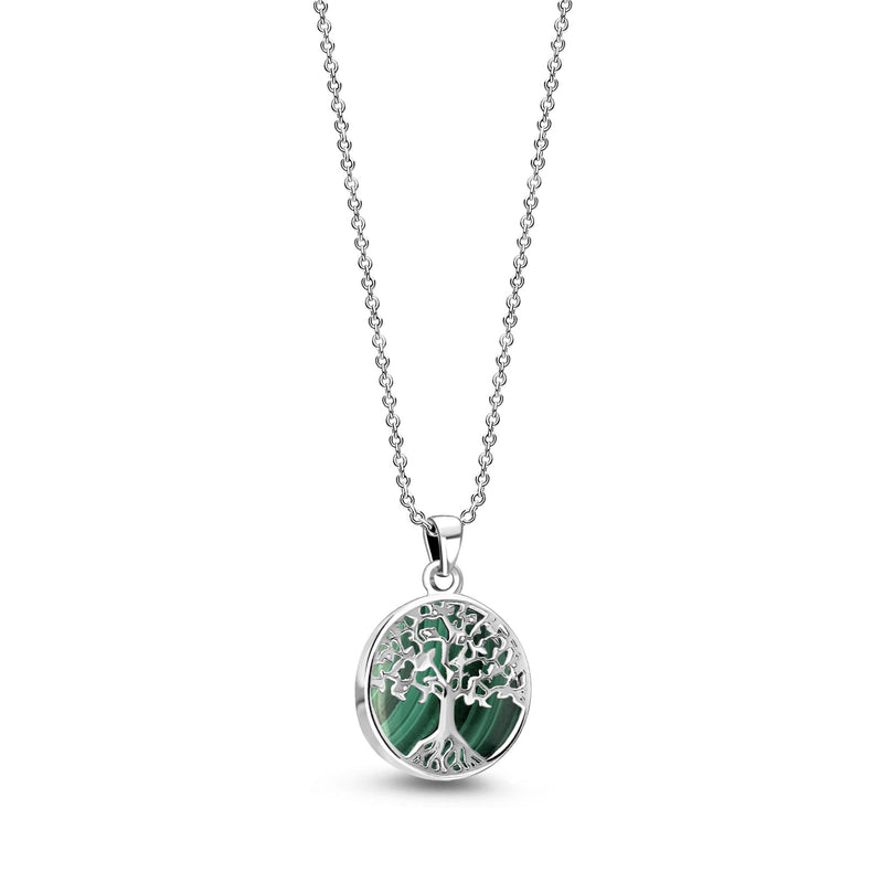 Sterling Silver Malachite Small Tree of Life Pendant
