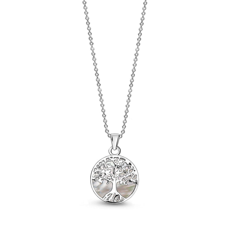 Sterling Silver Mother of Pearl Small Tree of Life Pendant