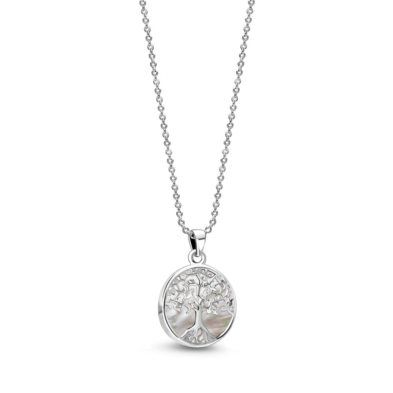 Sterling Silver Mother of Pearl Small Tree of Life Pendant