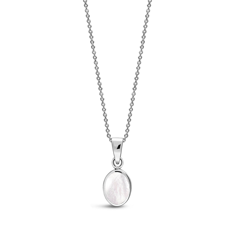 Sterling Silver Mother of Pearl Dinky Oval Pendant