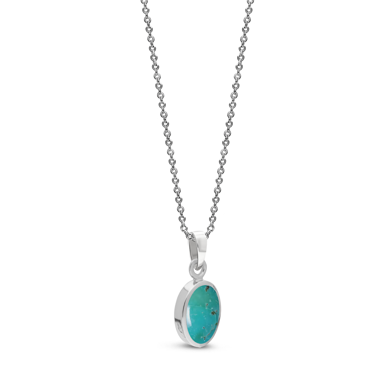 Sterling Silver Turquoise Dinky Oval Pendant