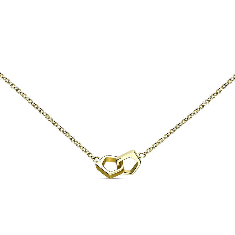 9ct Gold Interlocking Pentagon Necklace