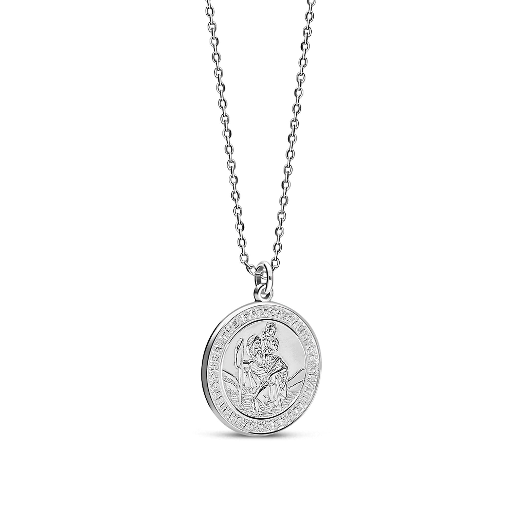 Sterling Silver St. Christopher Round Pendant