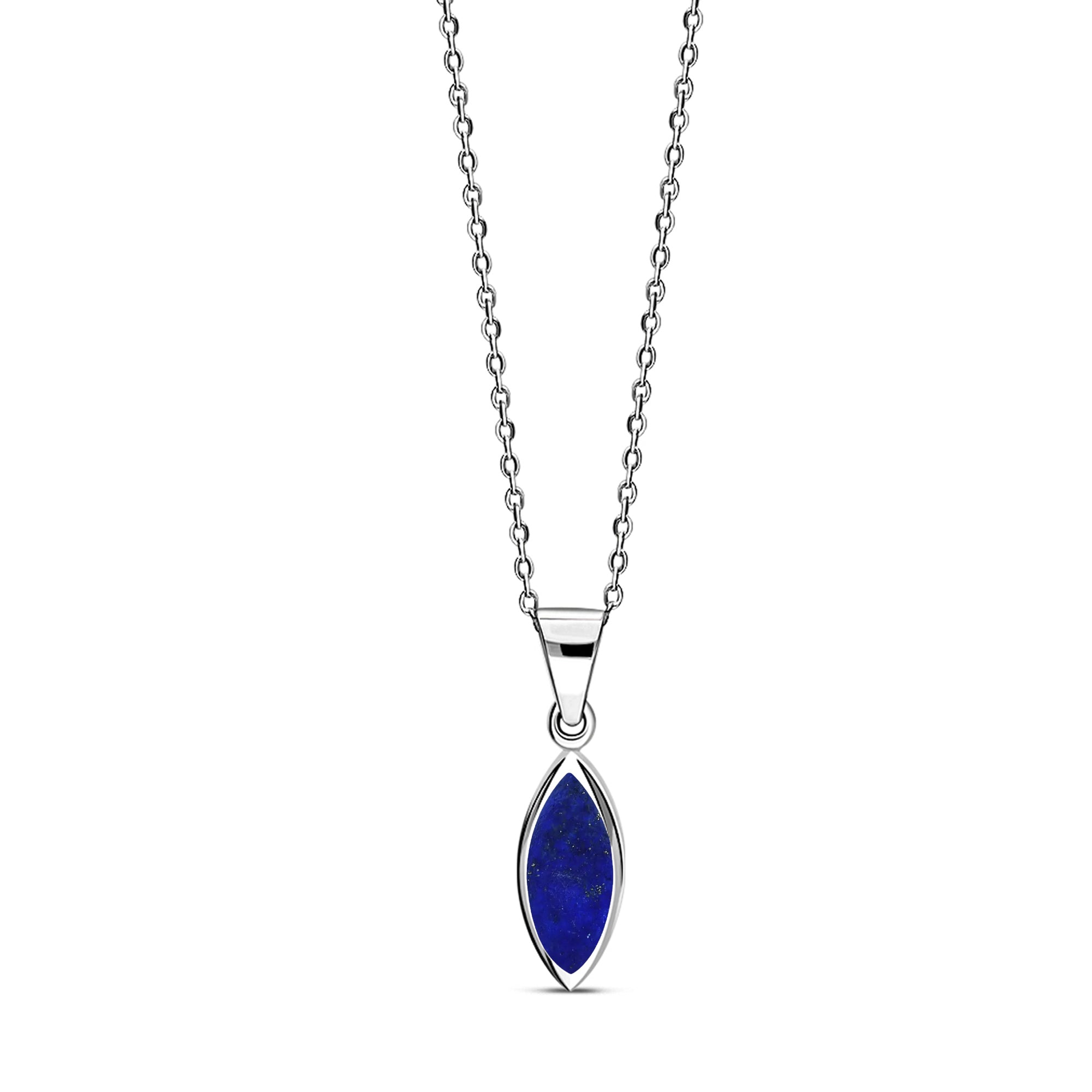Sterling Silver Lapis Lazuli Marquise Pendant