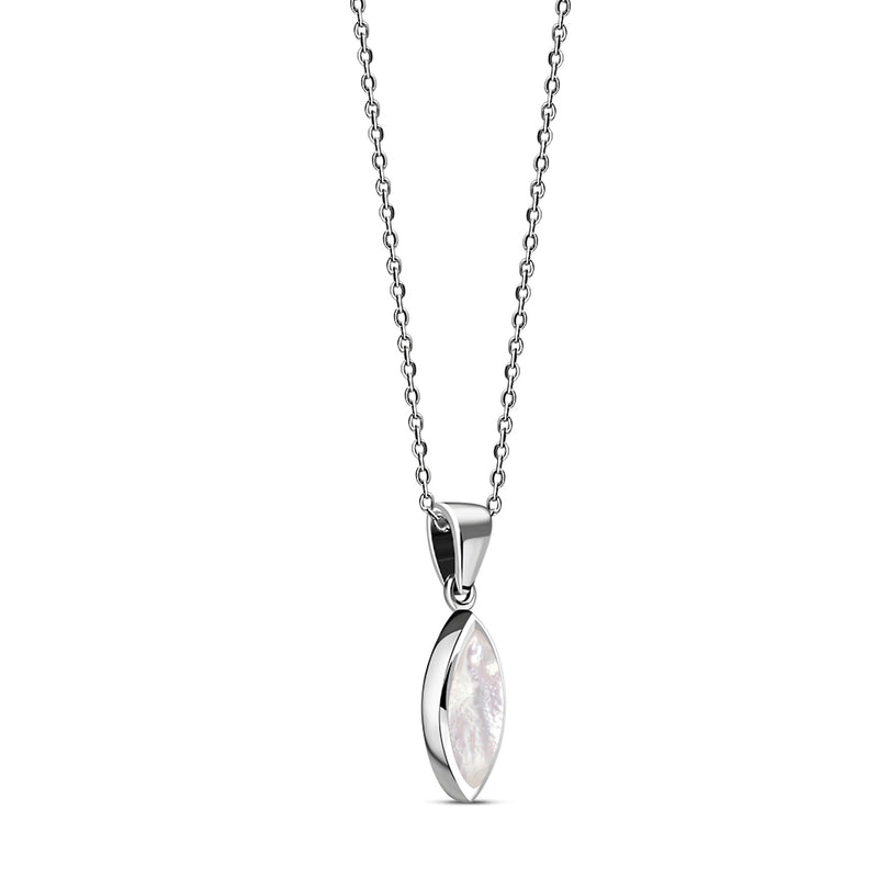 Sterling Silver Mother of Pearl Marquise Pendant