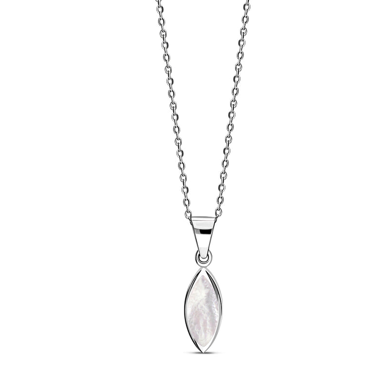 Sterling Silver Mother of Pearl Marquise Pendant