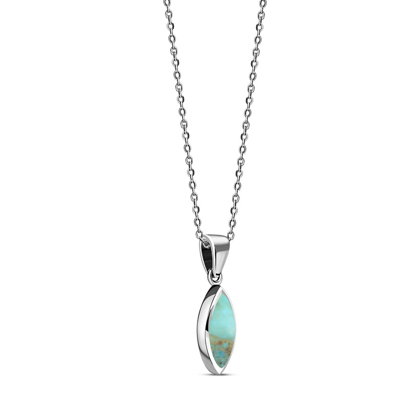 Sterling Silver Turquoise Marquise Pendant