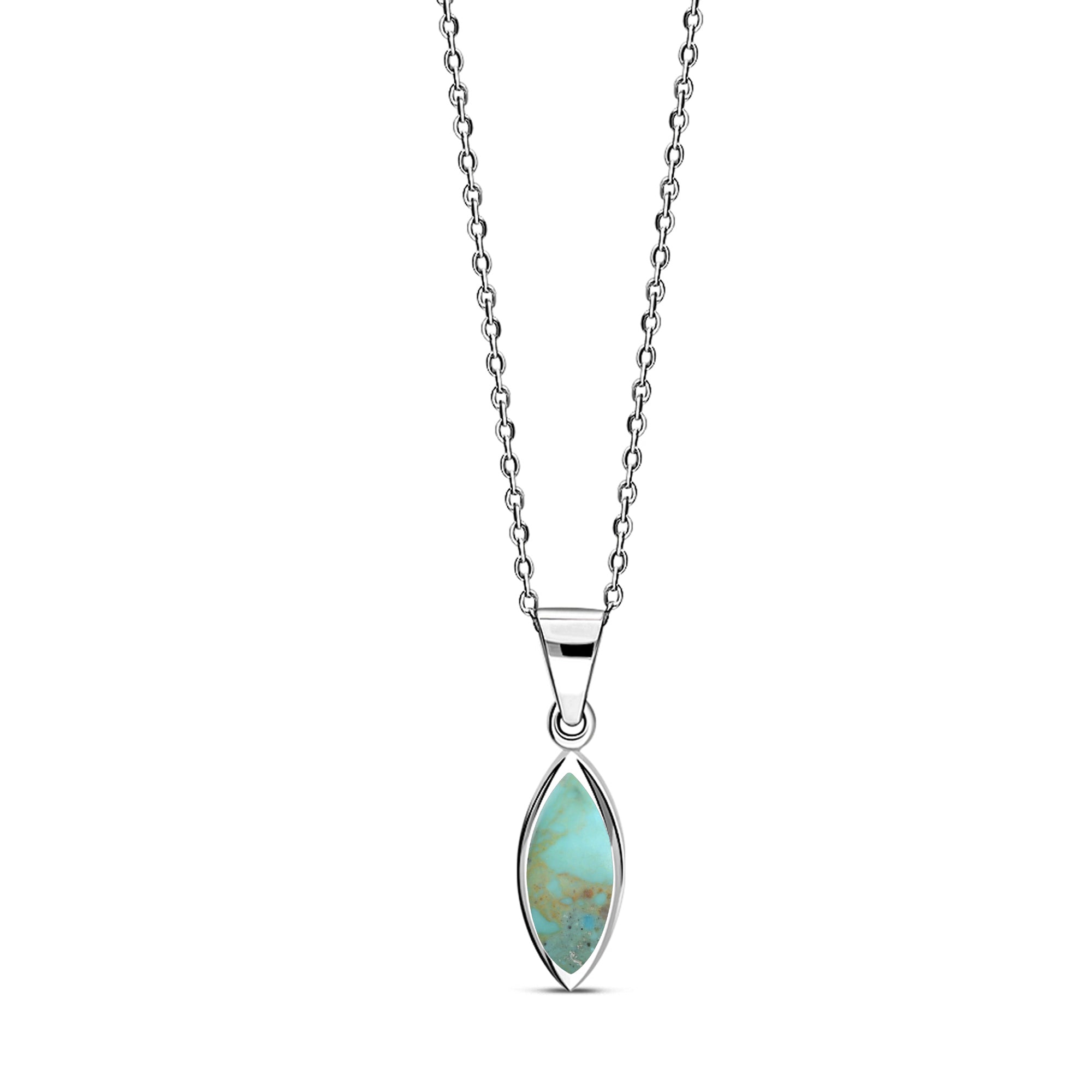 Sterling Silver Turquoise Marquise Pendant