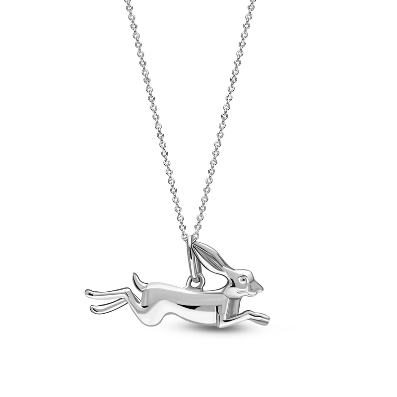 Sterling Silver Leaping Hare Pendant