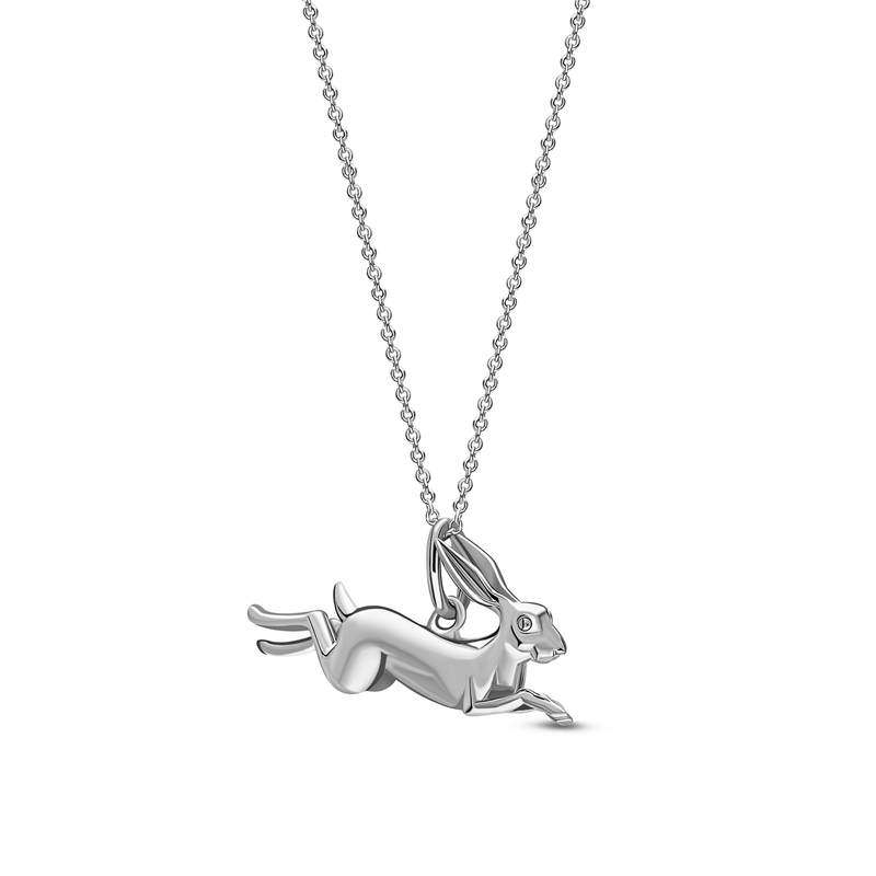 Sterling Silver Leaping Hare Pendant