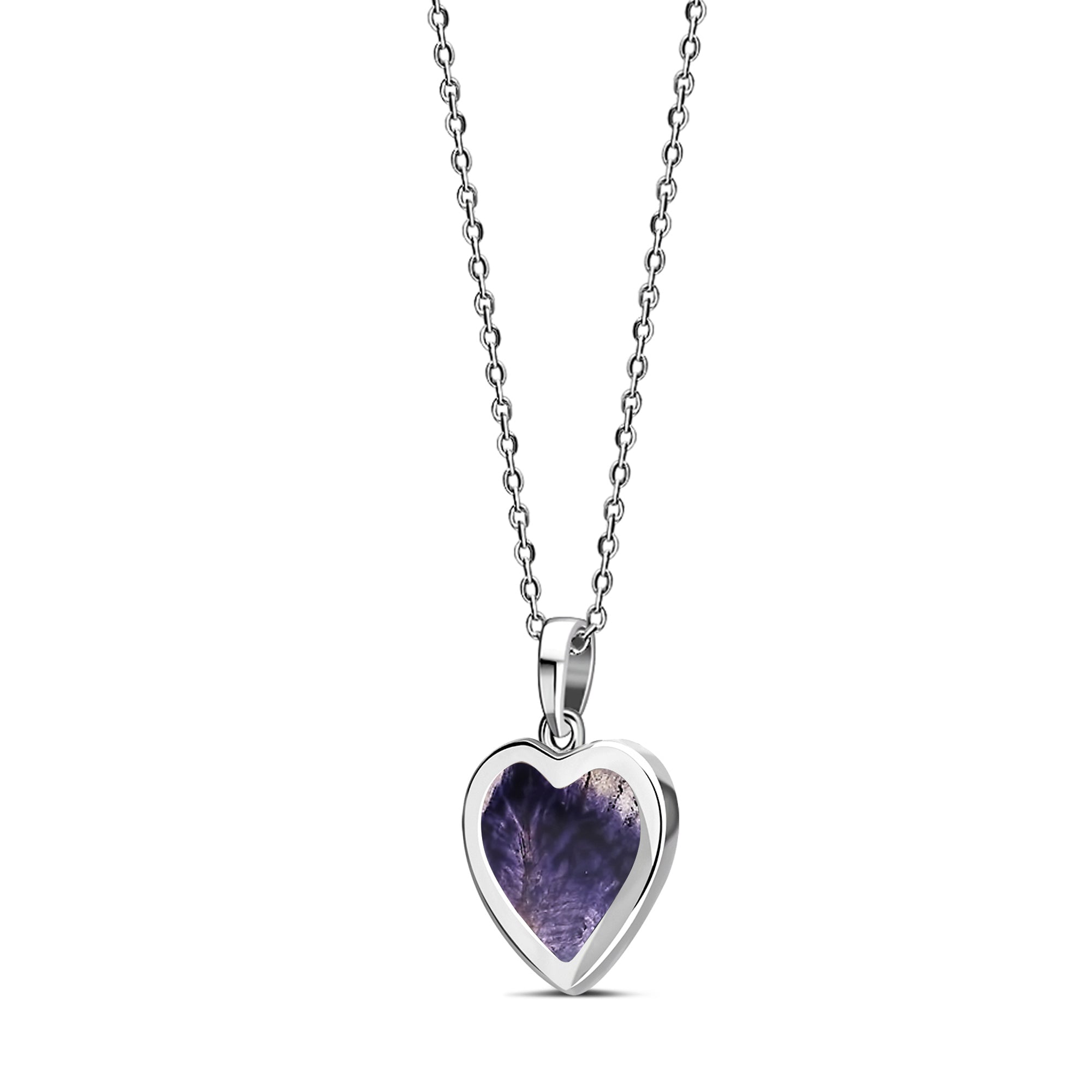 Sterling Silver Blue John Heart Pendant