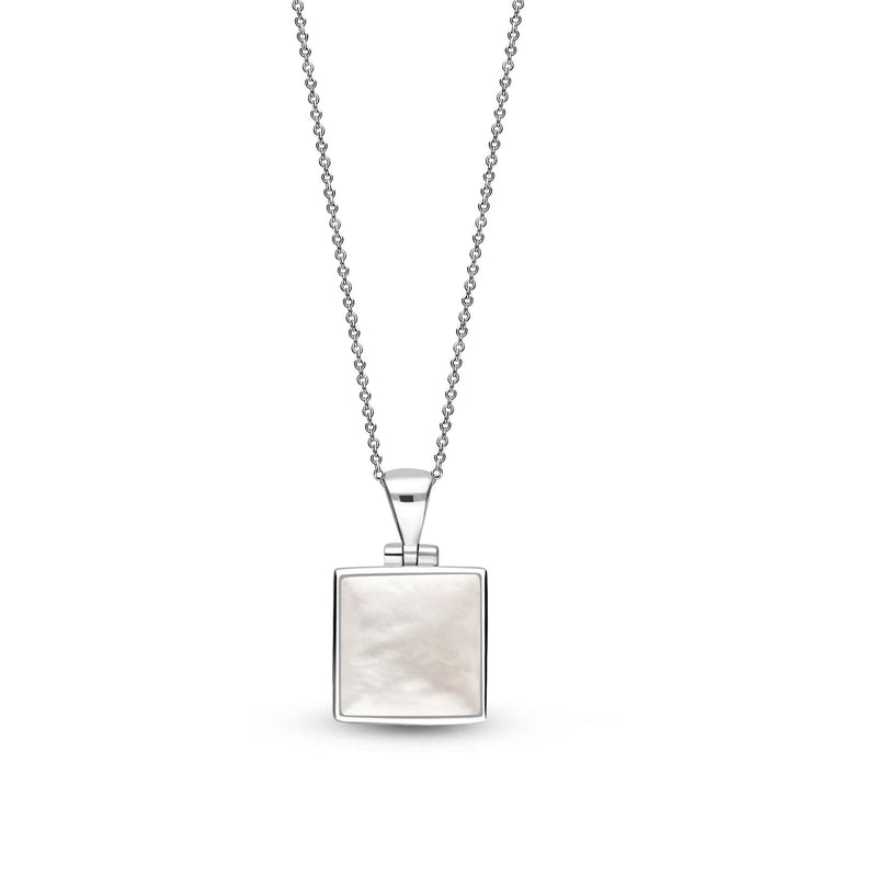 Sterling Silver Mother of Pearl Large Square Pendant