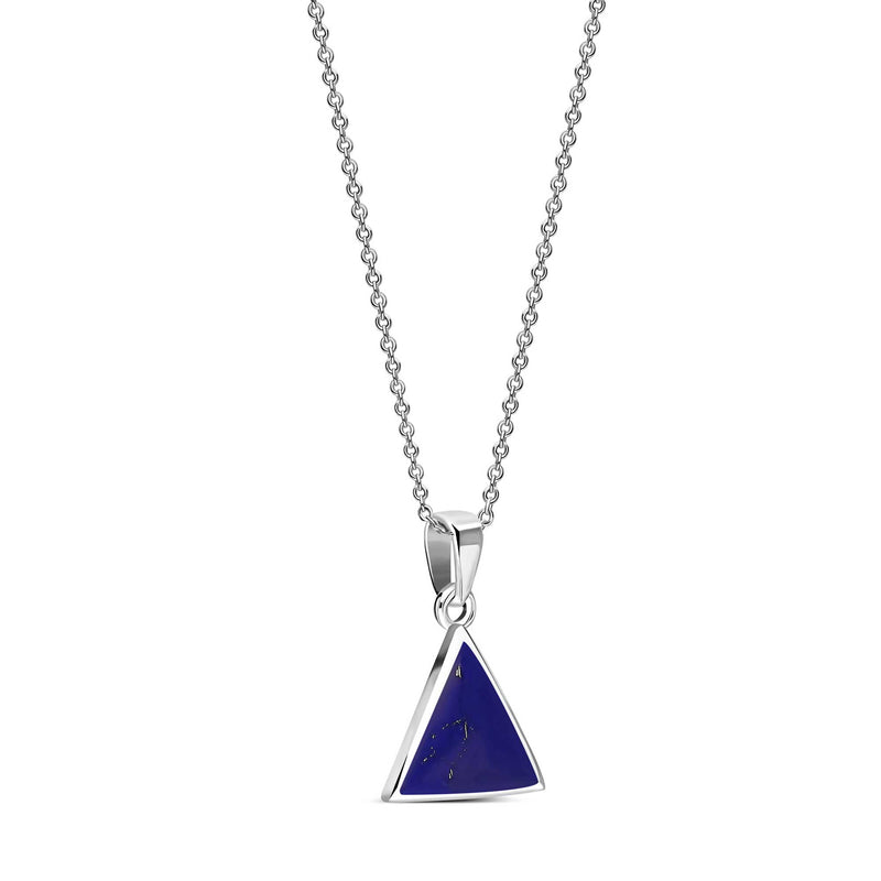 Sterling Silver Lapis Lazuli Triangle Pendant