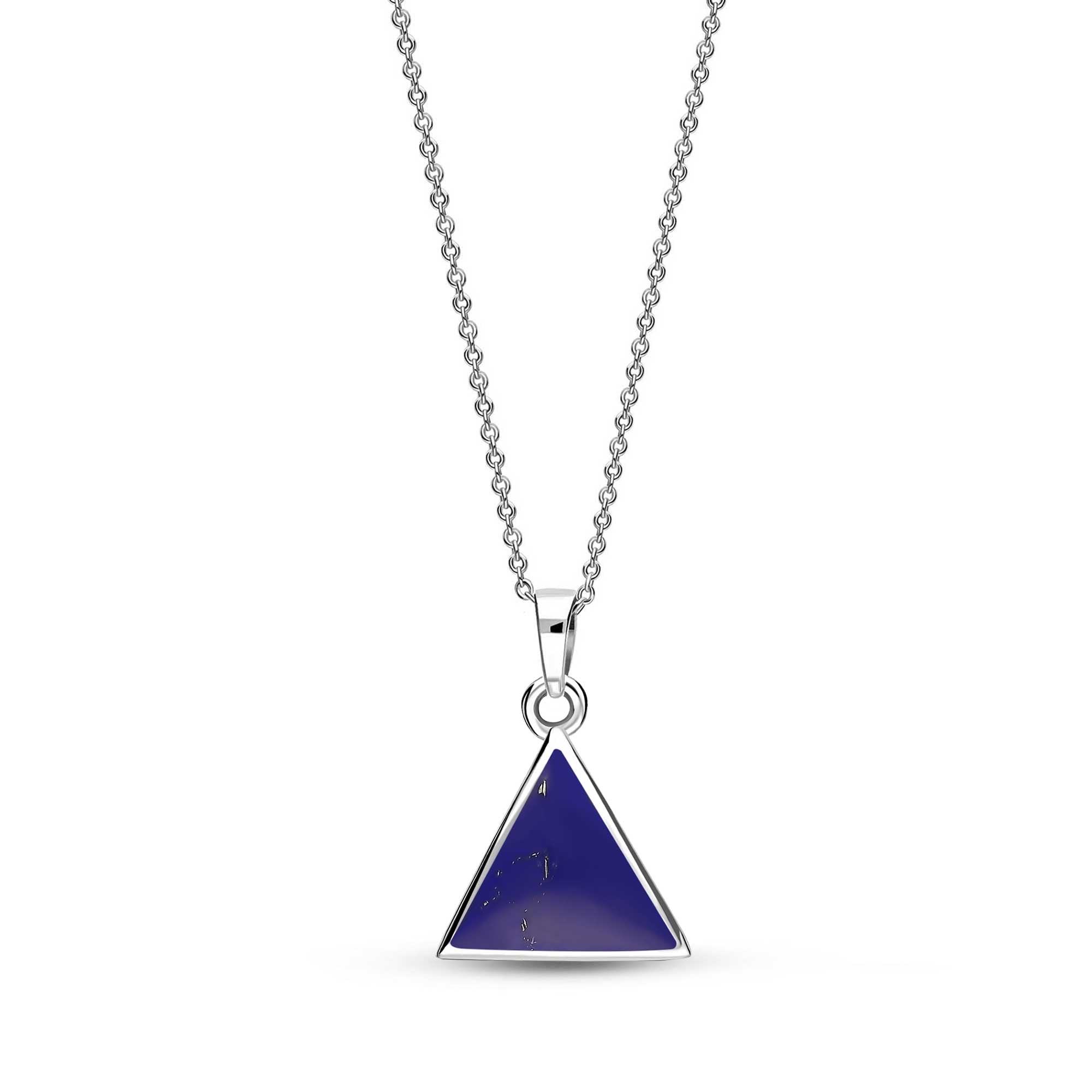 Sterling Silver Lapis Lazuli Triangle Pendant