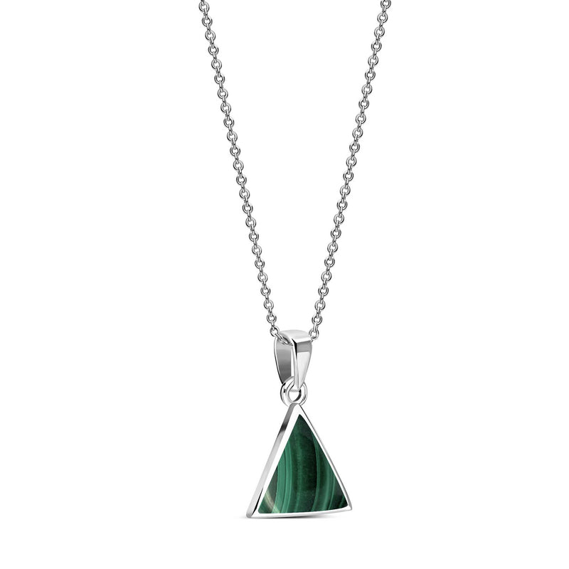 Sterling Silver Malachite Triangle Pendant