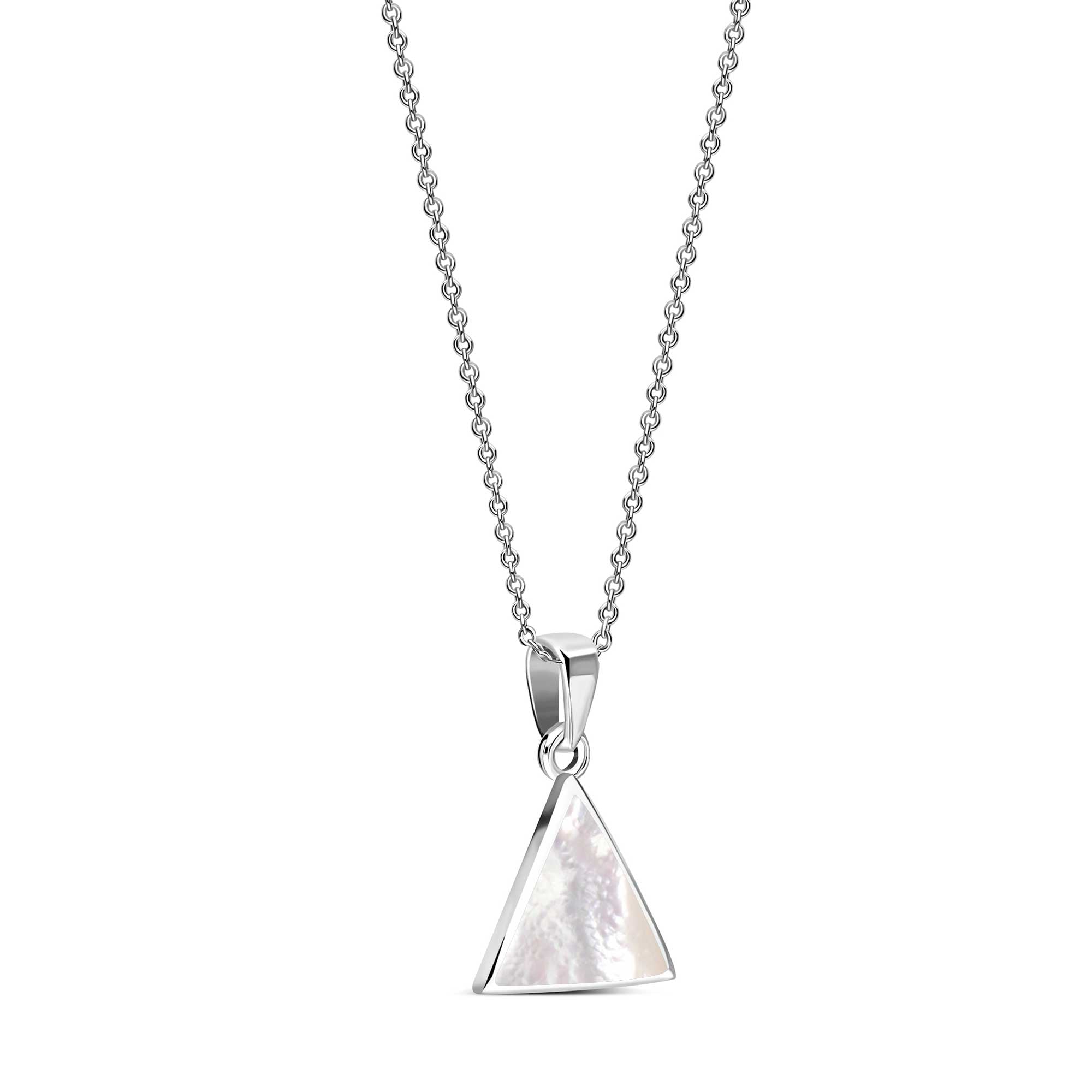 Sterling Silver Mother of Pearl Triangle Pendant