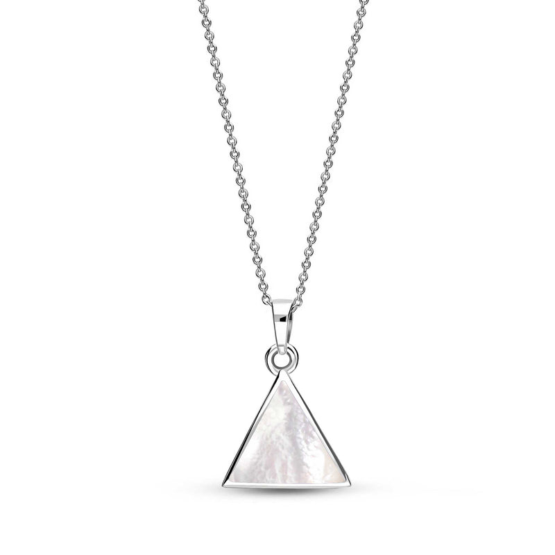 Sterling Silver Mother of Pearl Triangle Pendant