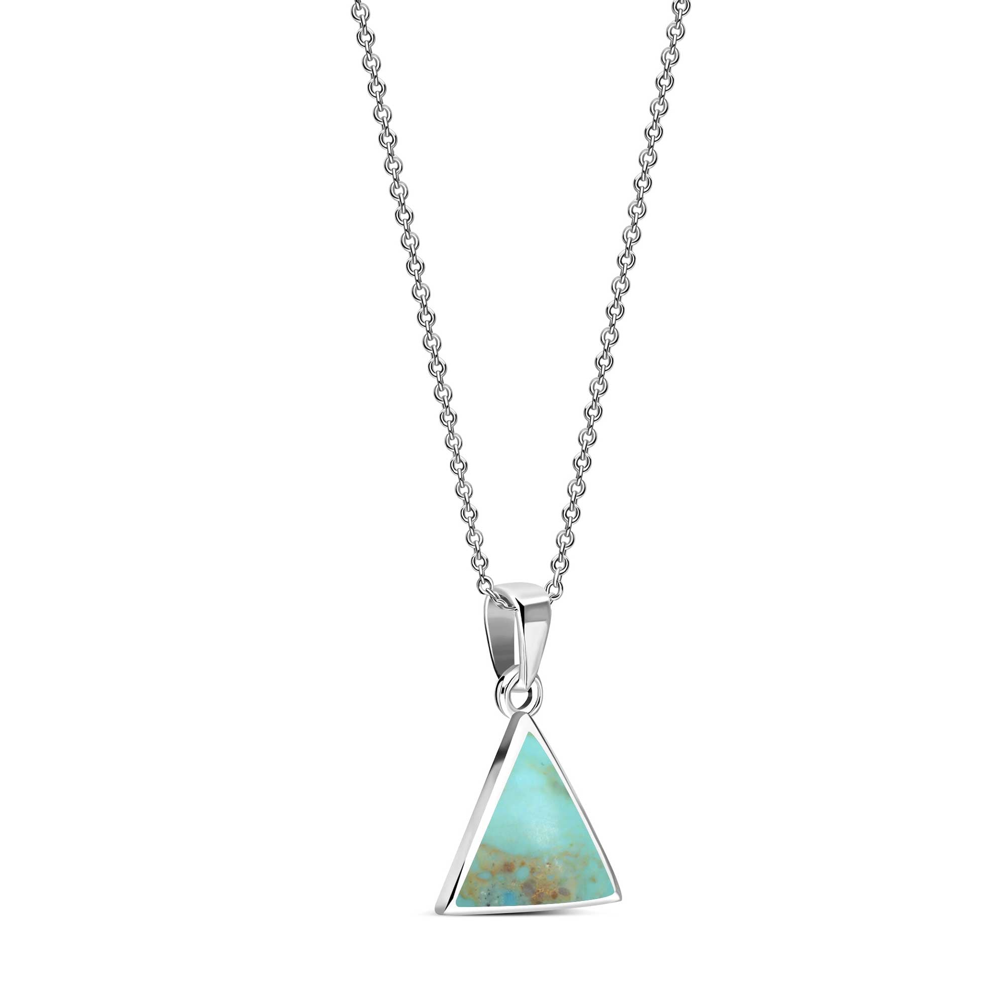 Sterling Silver Turquoise Triangle Pendant