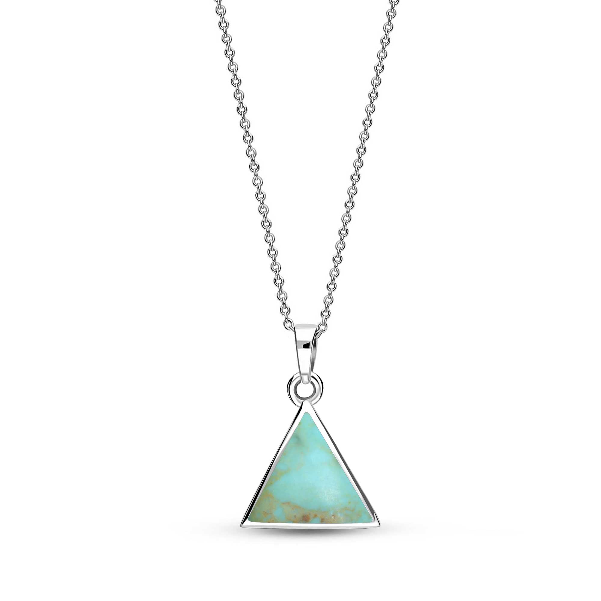 Sterling Silver Turquoise Triangle Pendant