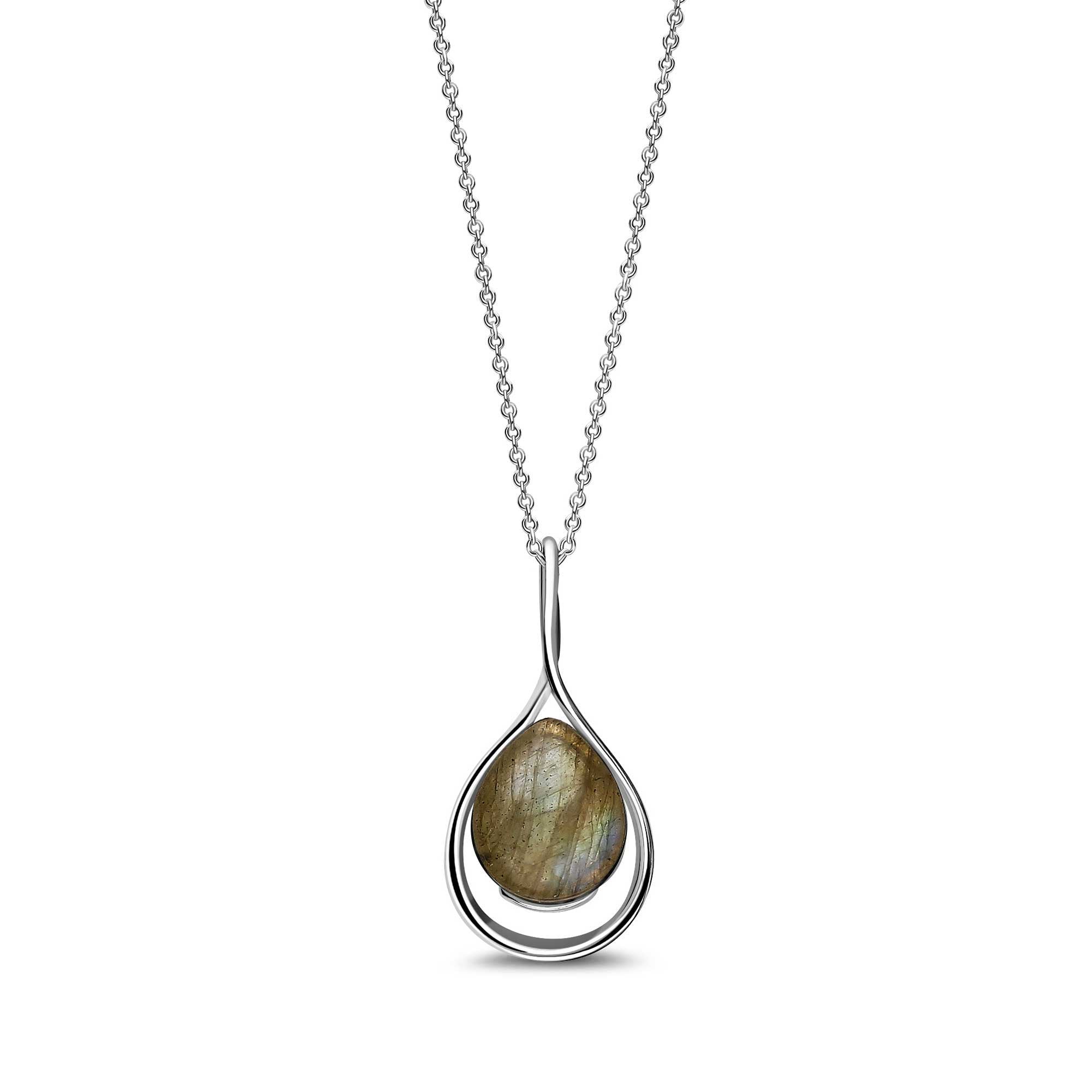 Sterling Silver Labradorite Small Twist Pendant