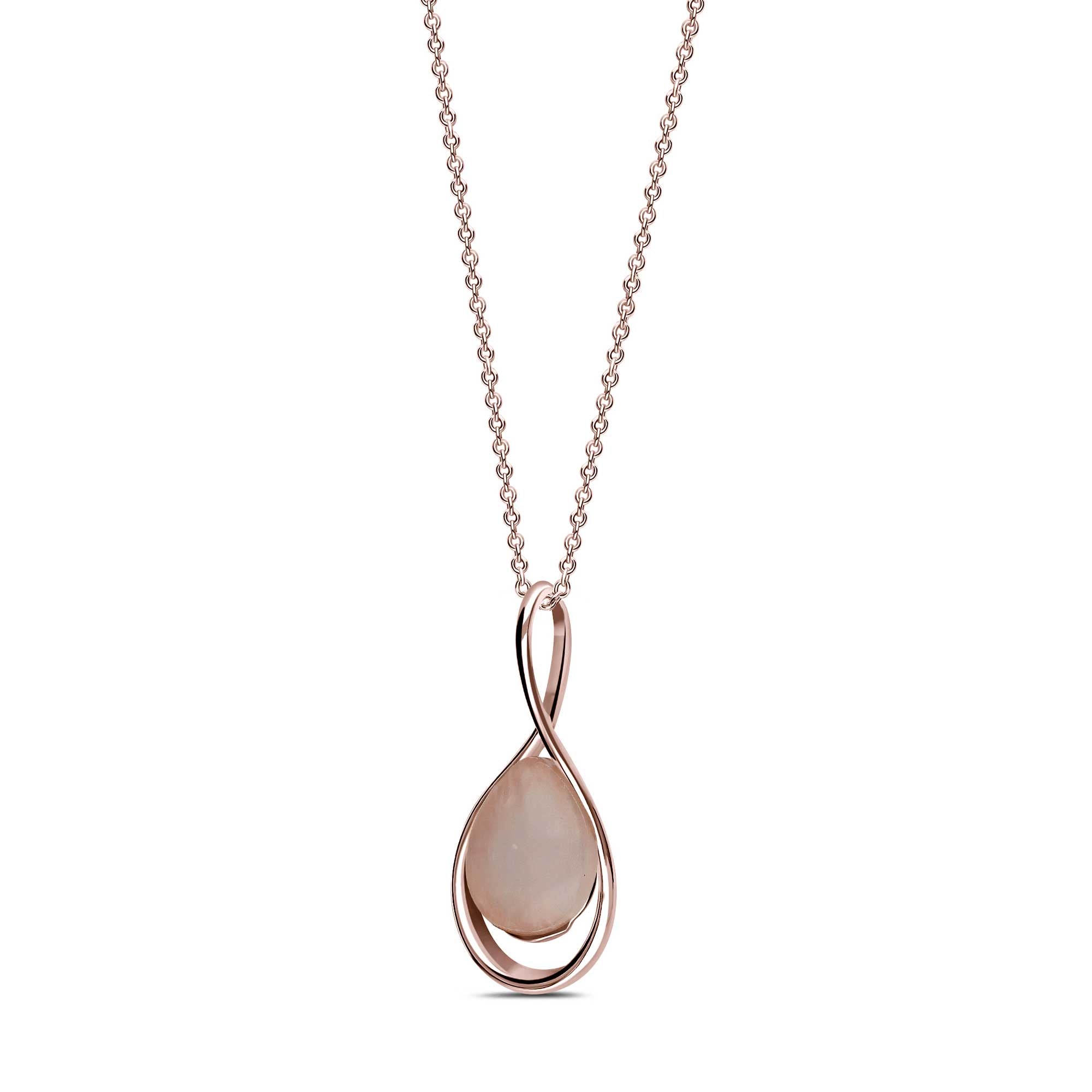 Rose Gold Vermeil Rose Quartz Twist Pendant