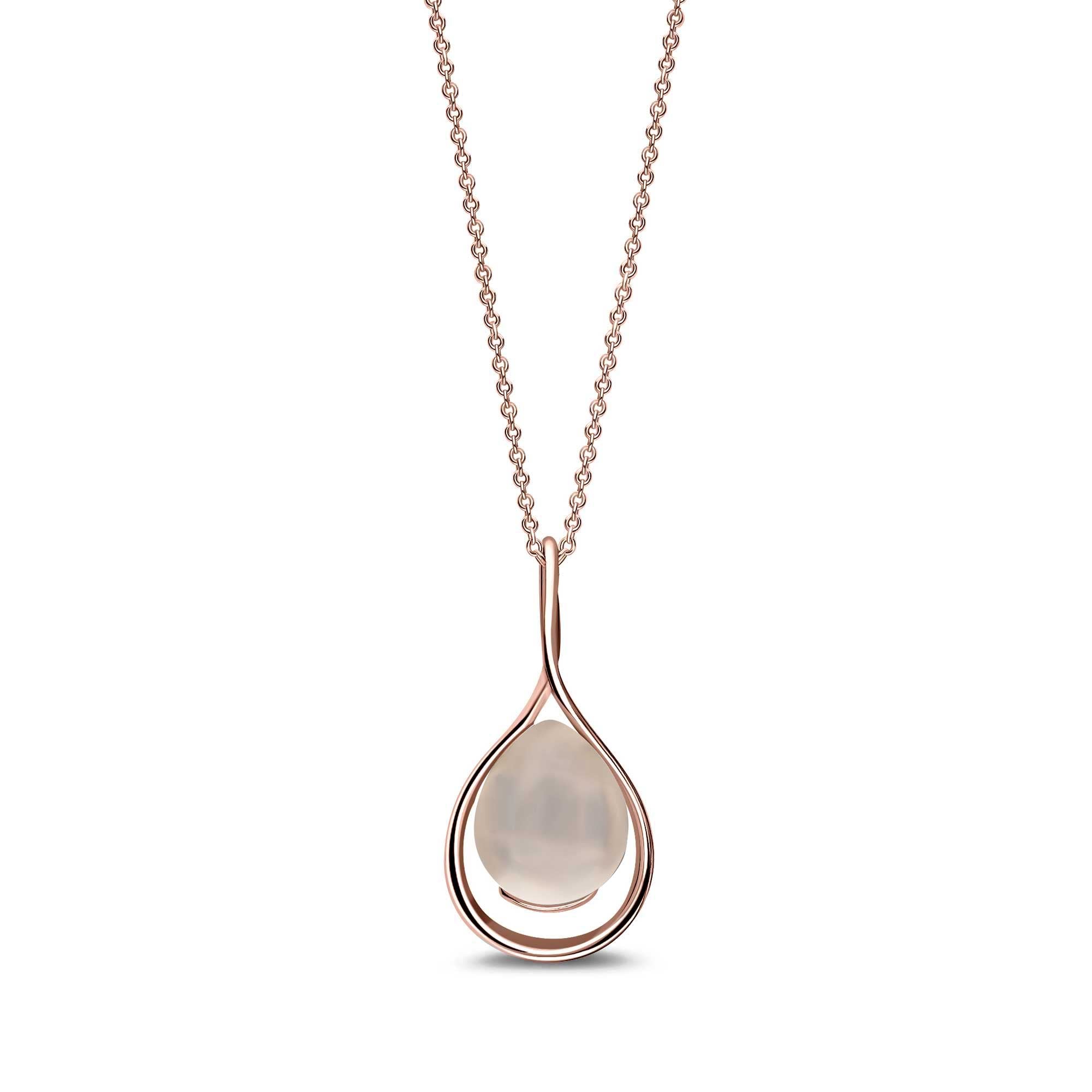 Rose Gold Vermeil Rose Quartz Twist Pendant