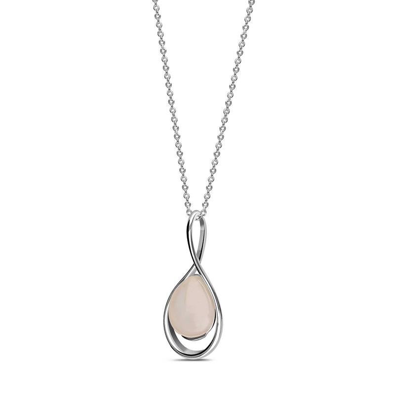 Sterling Silver Rose Quartz Twist Pendant