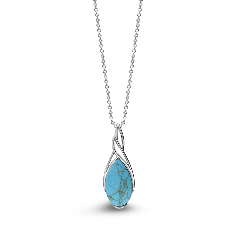 Sterling Silver Turquoise Celtic Drop Pendant